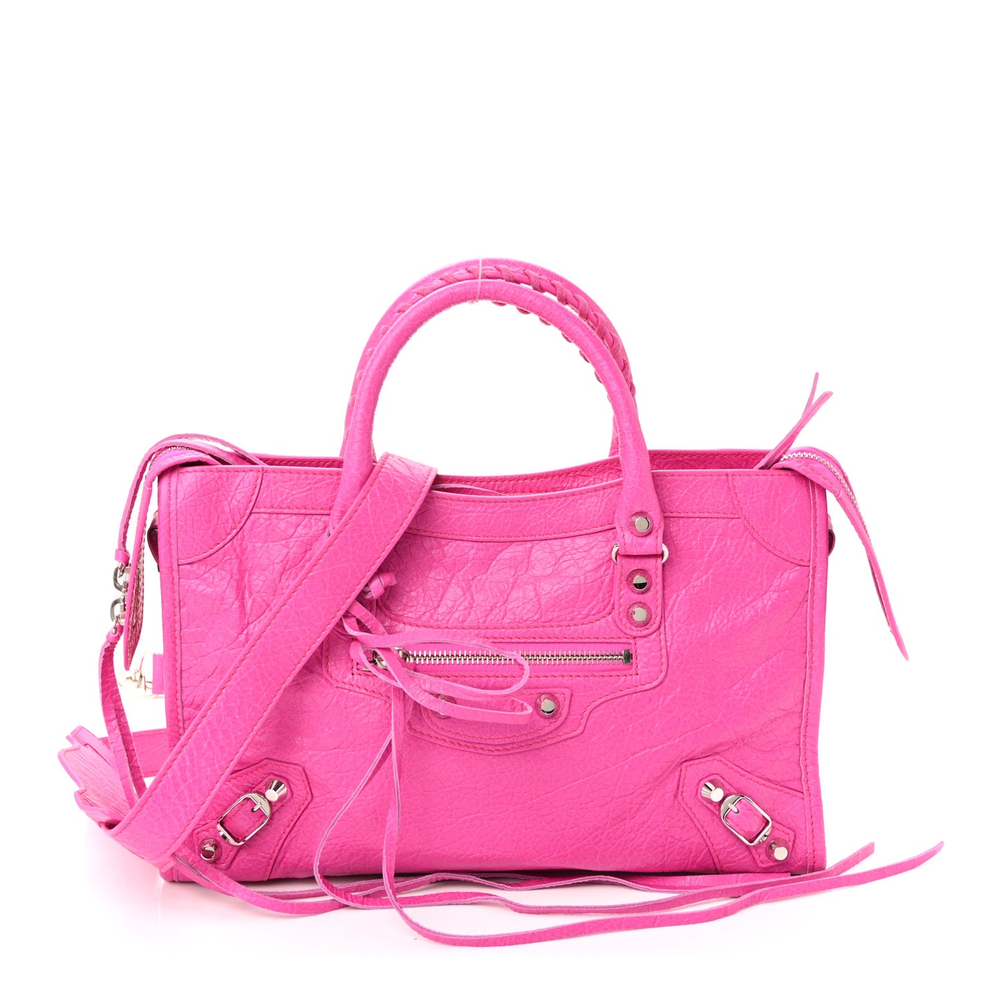 Agneau Classic Silver Hardware S City Fuchsia