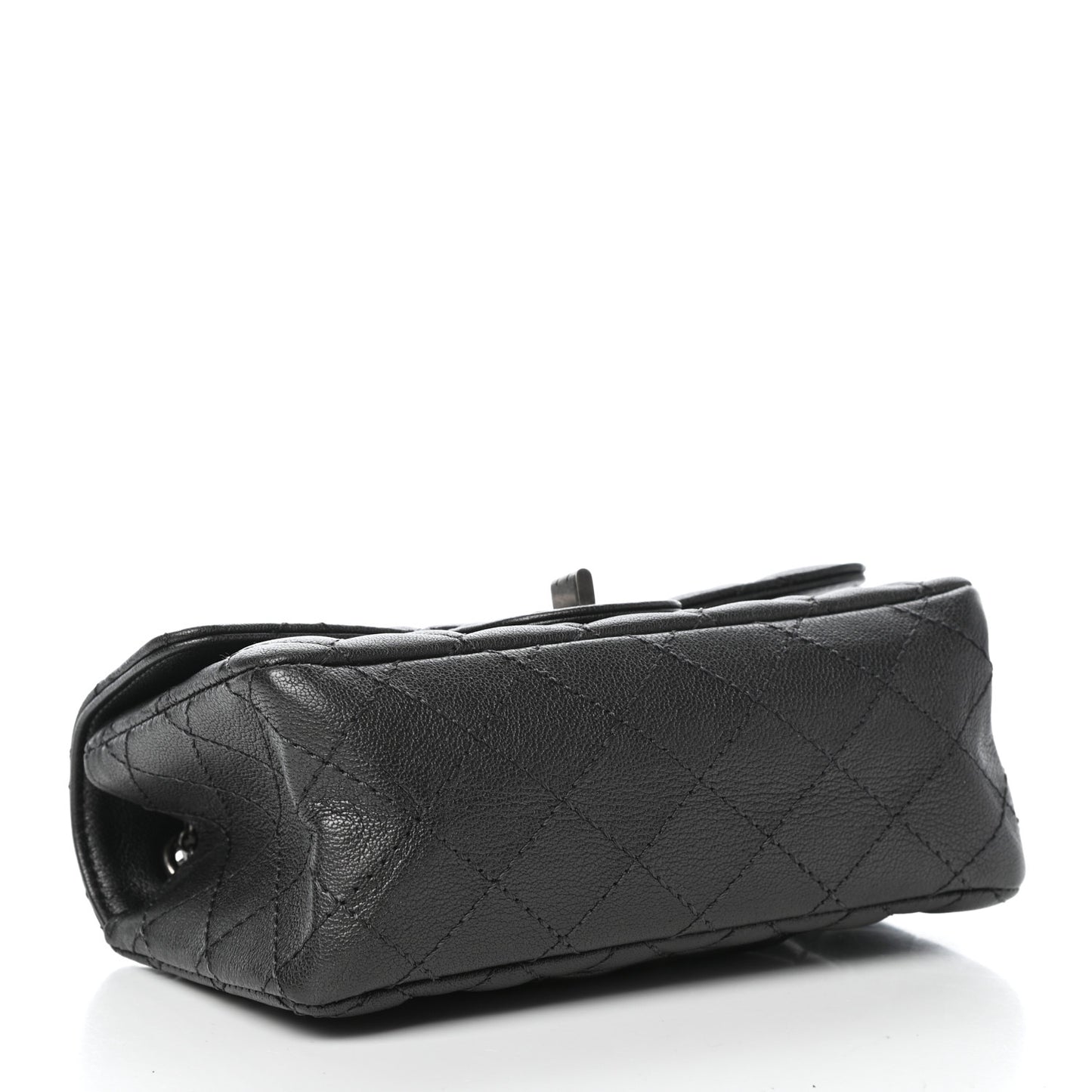 Metallic Sheepskin Quilted 2.55 Reissue Mini Flap Dark Silver