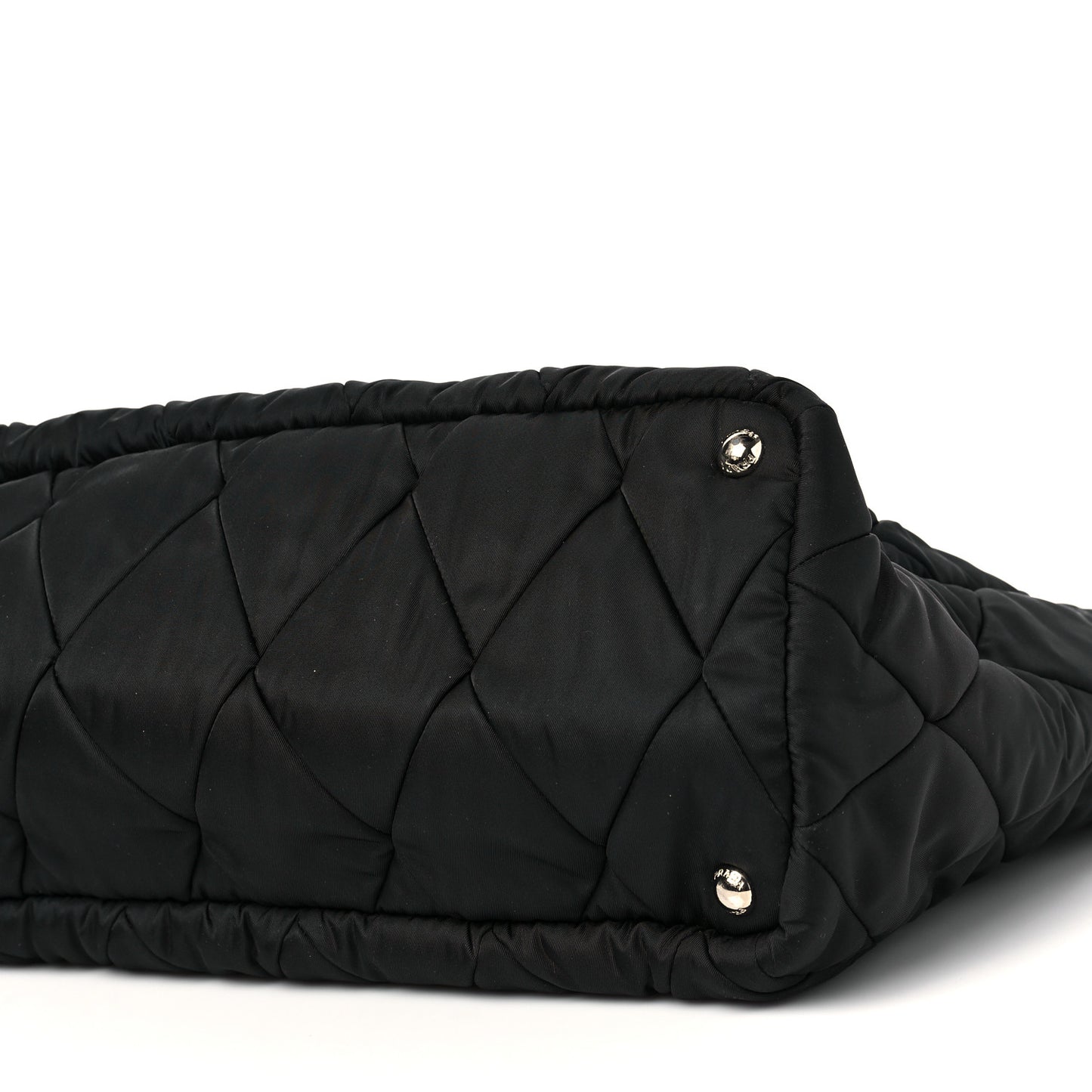 Tessuto Nylon Quilted Shopping Tote Black