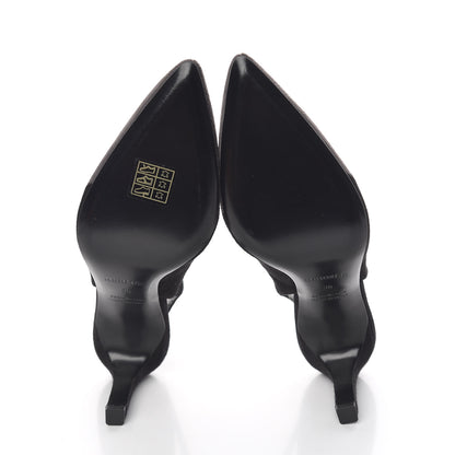 Hermes Suede Goatskin Tina Pumps 36 Black Multicolor 9 of 10