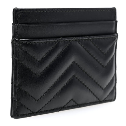 Gucci Calfskin Matelasse GG Marmont Card Holder Black 3 of 7
