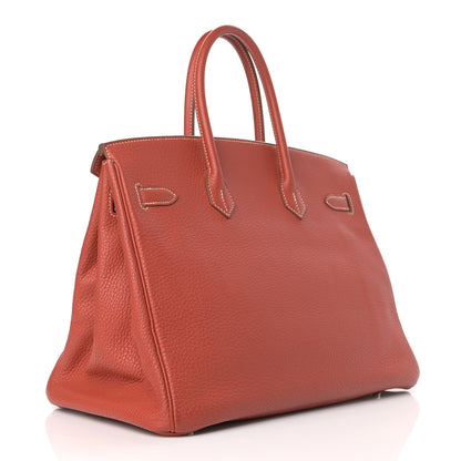 Hermes Taurillon Clemence Birkin 35 Sanguine 2 of 19