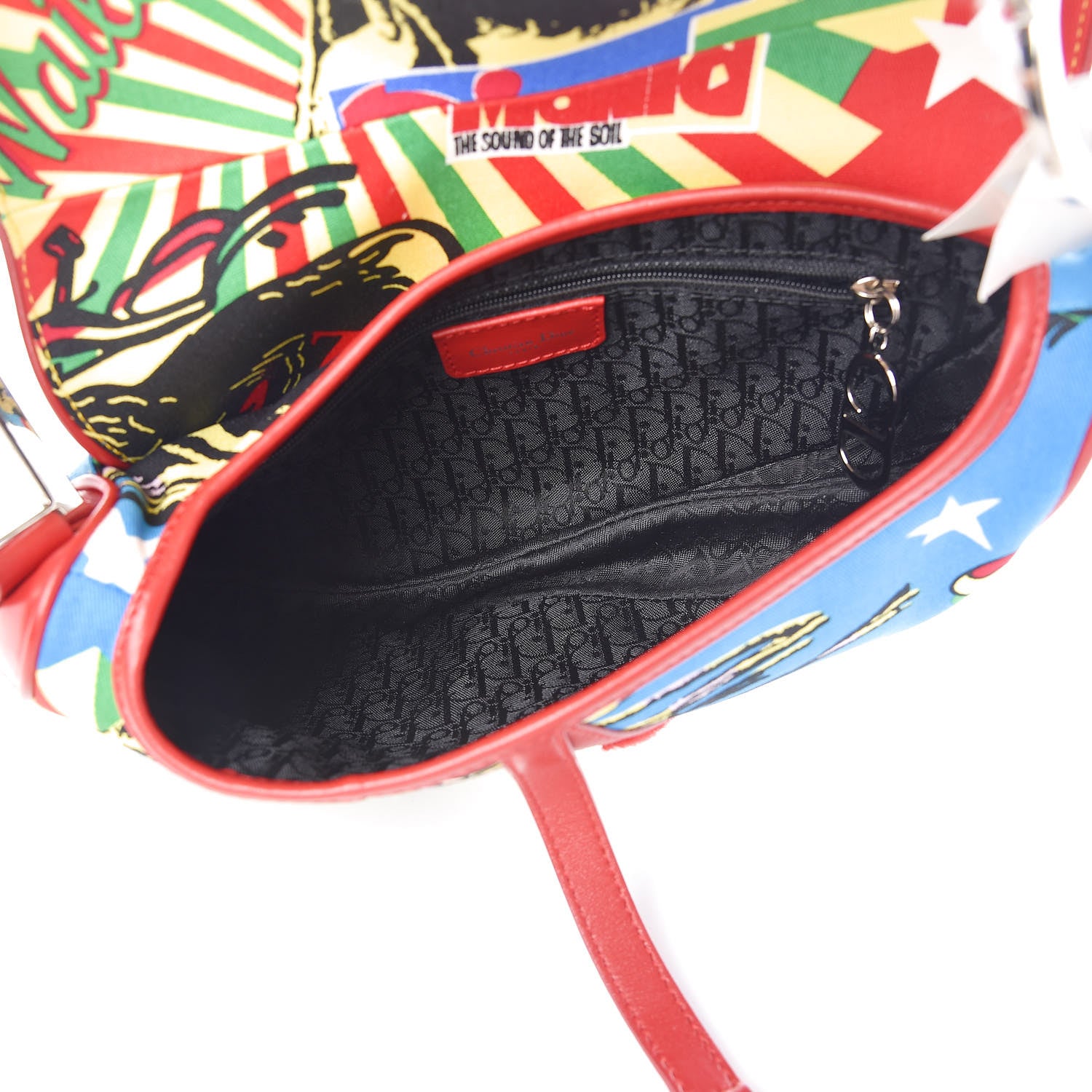 Christian Dior Canvas Bob Marley Saddle Bag Multicolor 5 of 10
