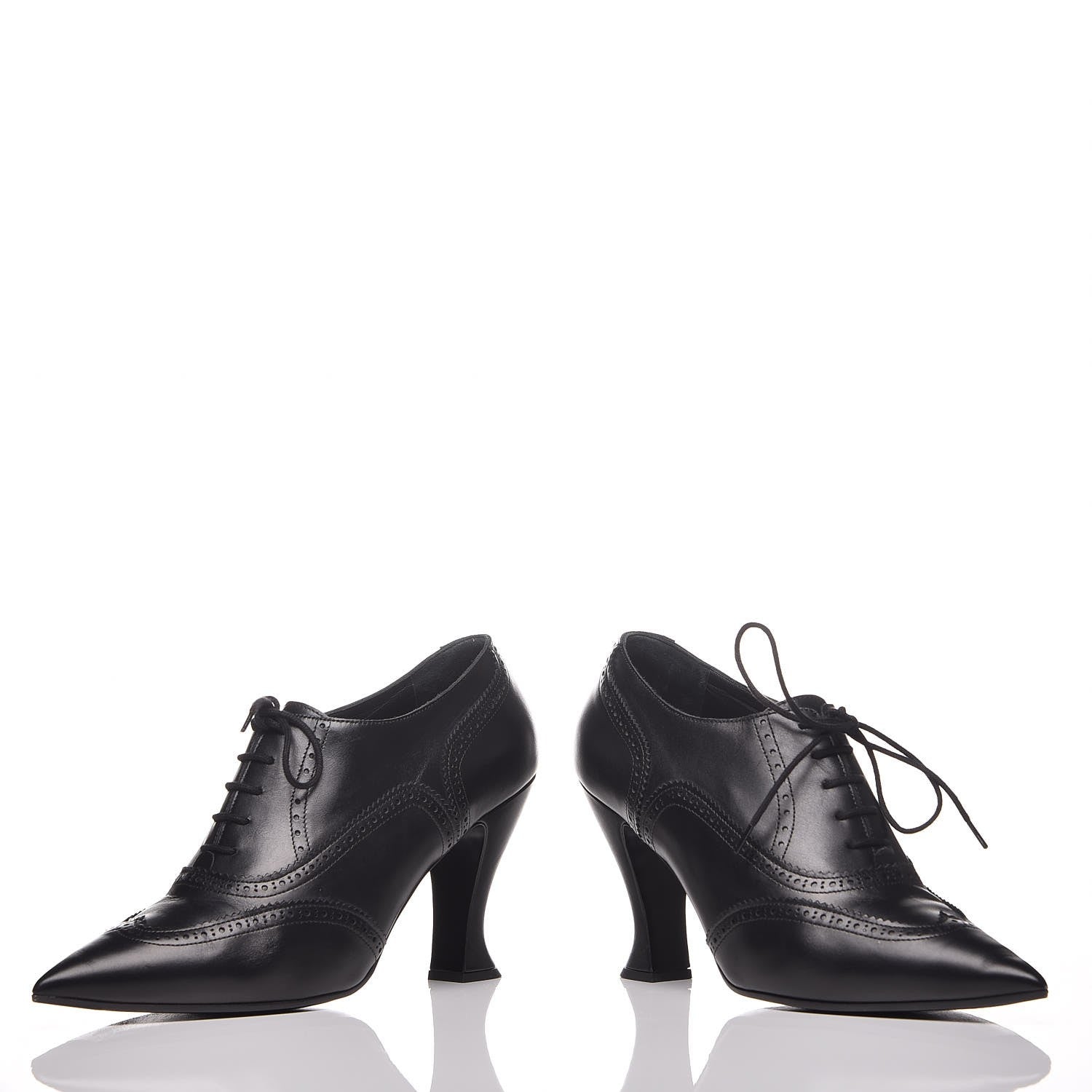Chanel Calfskin CC Oxford Lace Up Booties 39 Black 6 of 13