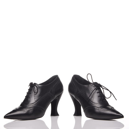 Chanel Calfskin CC Oxford Lace Up Booties 39 Black 6 of 13