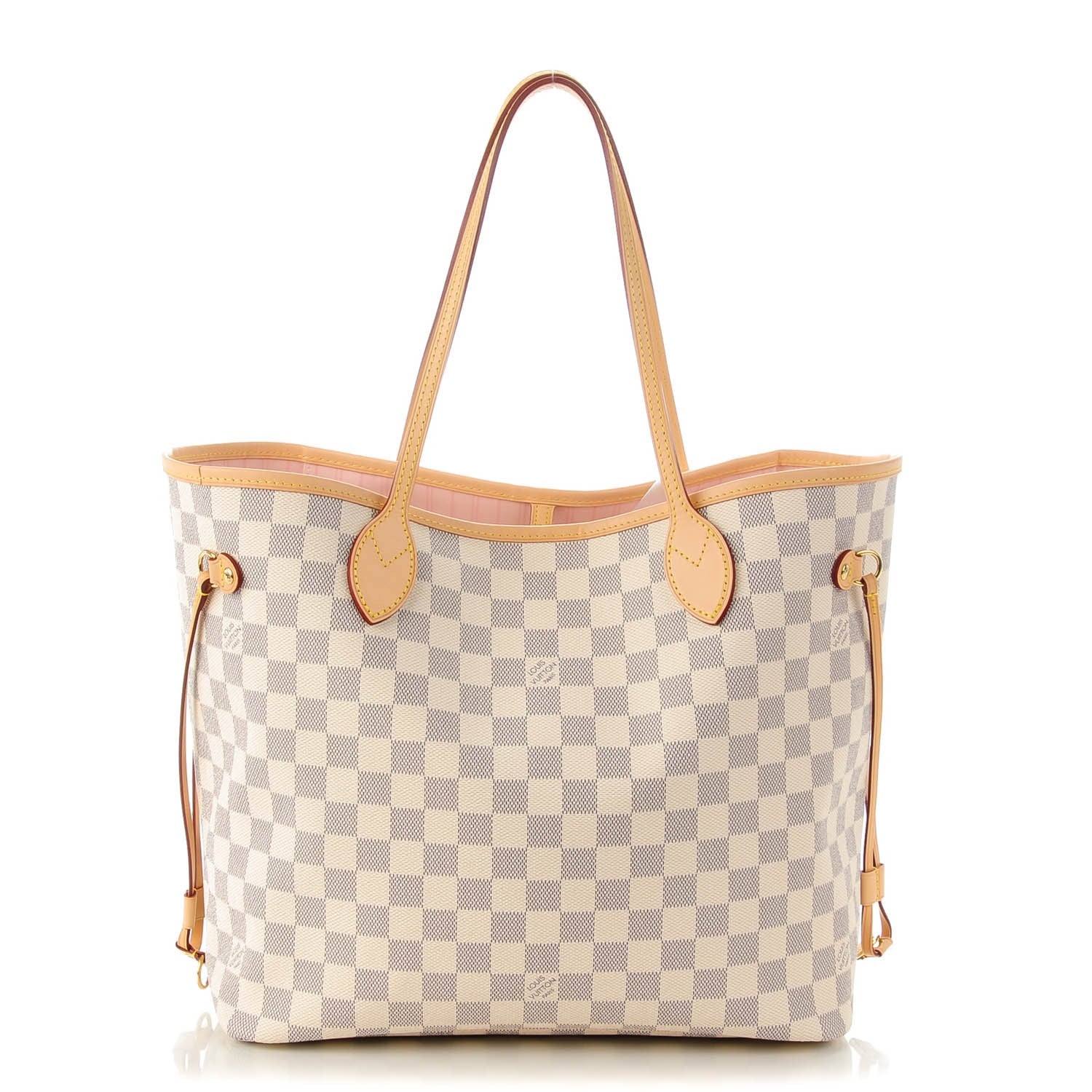 Louis Vuitton Damier Azur Neverfull MM Rose Ballerine 1 of 8