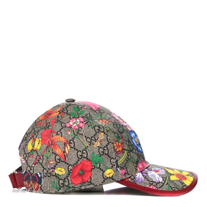 Gucci GG Supreme Flora Claudia Baseball Hat 55 XS Red 5 of 9