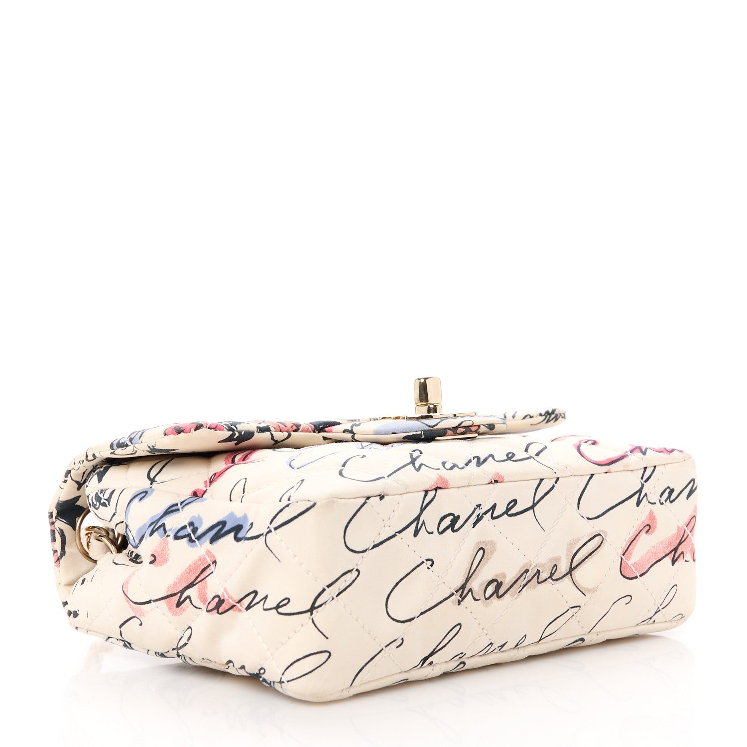 Chanel Nylon Quilted Rue Cambon Camellia Printed Mini Flap White Multicolor 4 of 12