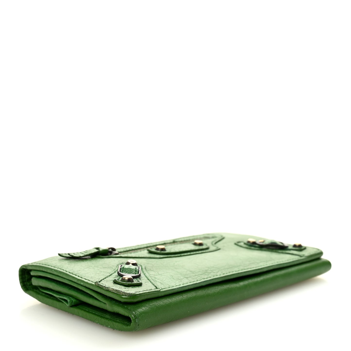 Agneau Classic Hardware Money Wallet Vert Poker