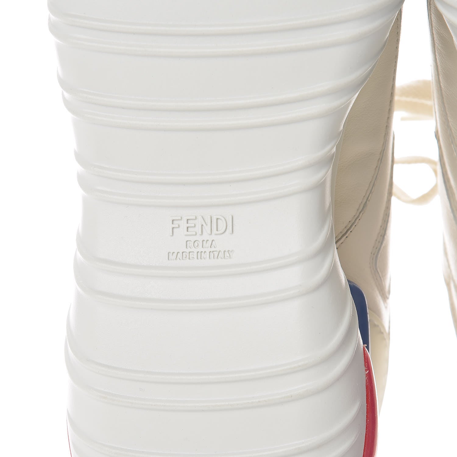 Fendi X FILA Vitello Mania Painted Womens Chunky Sneakers 40 Ice White Caipiroska Blueberry 6 of 9