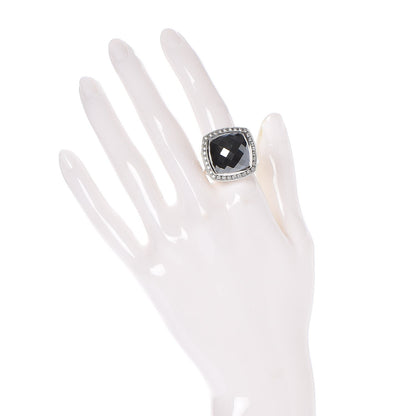 David Yurman Sterling Silver Diamond Hematite 17mm Albion Ring 54 7 2 of 6