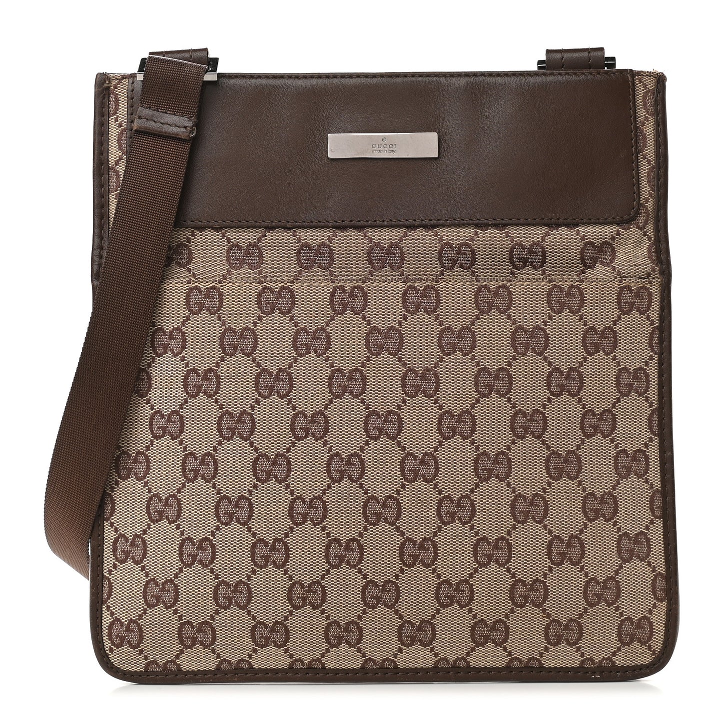 Monogram Messenger Crossbody Bag Dark Brown