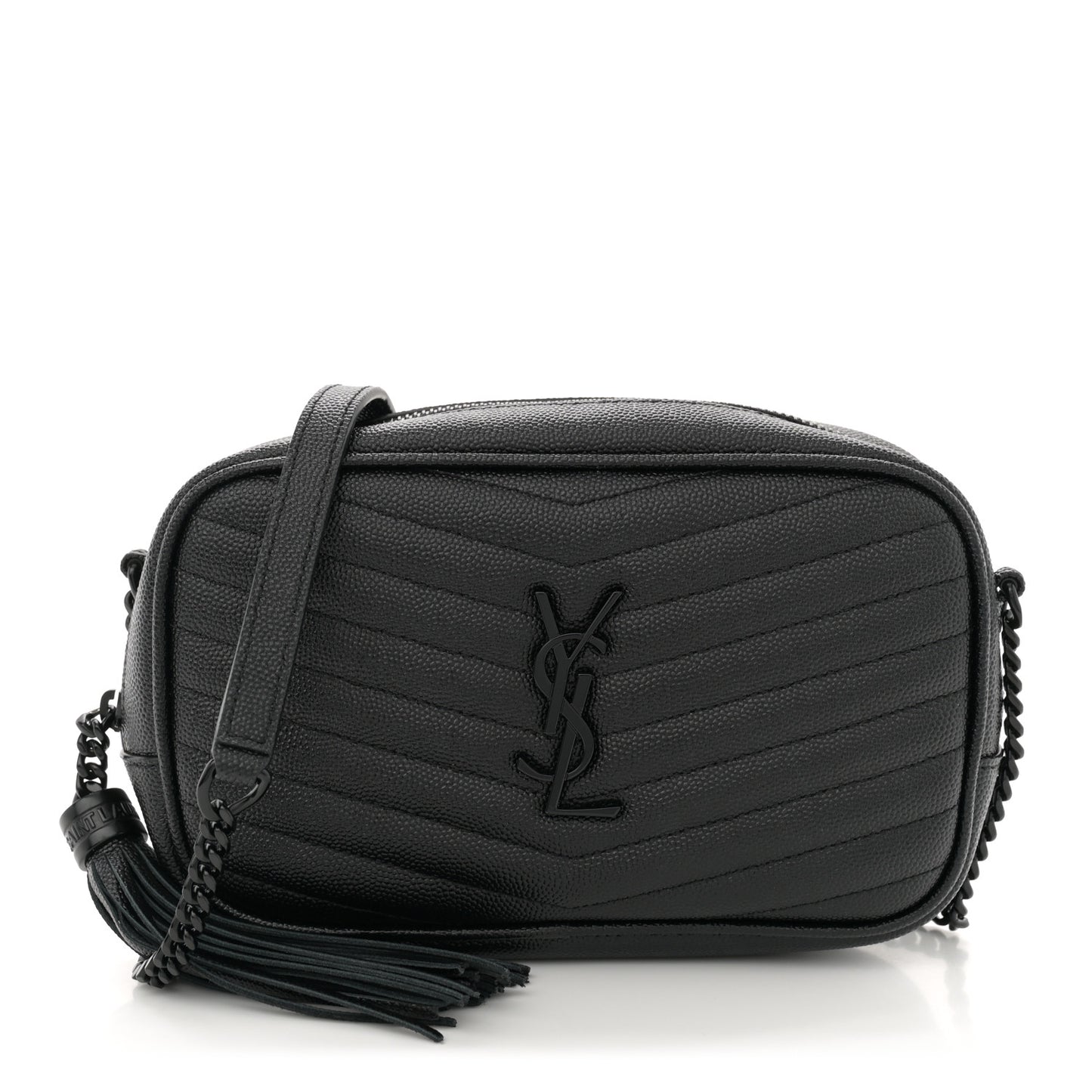 Grain De Poudre Matelasse Monochrome Monogram Mini Lou Camera Bag Black