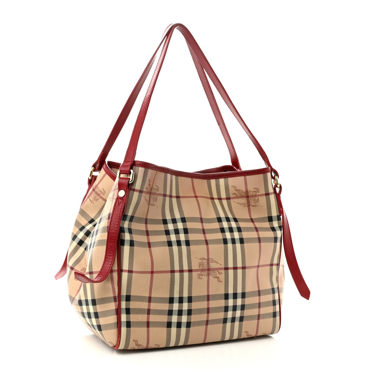 Burberry Haymarket Check Small Canterbury Tote Red 3 of 13