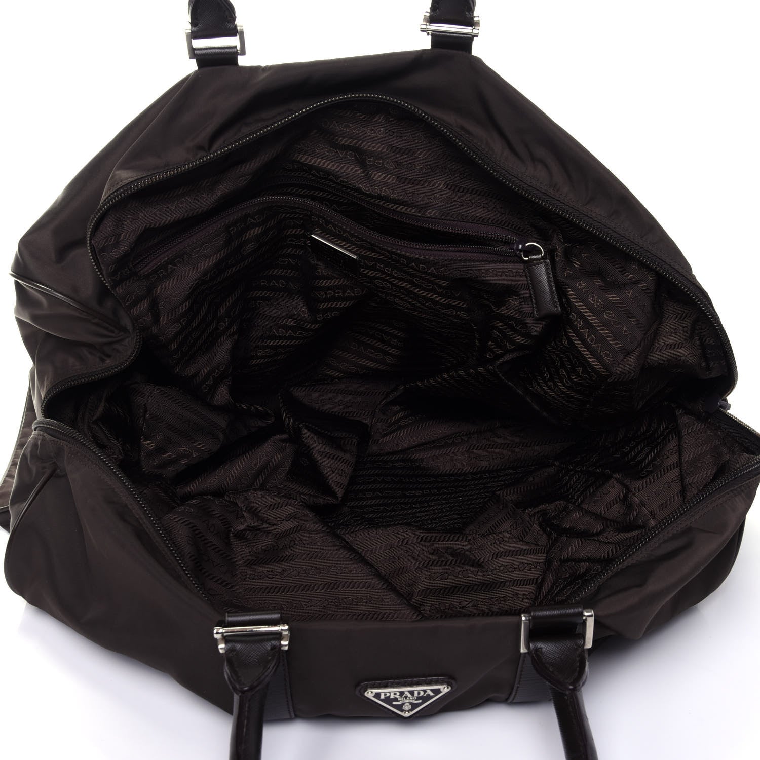 Prada Tessuto Nylon Saffiano Duffle Moro 4 of 11