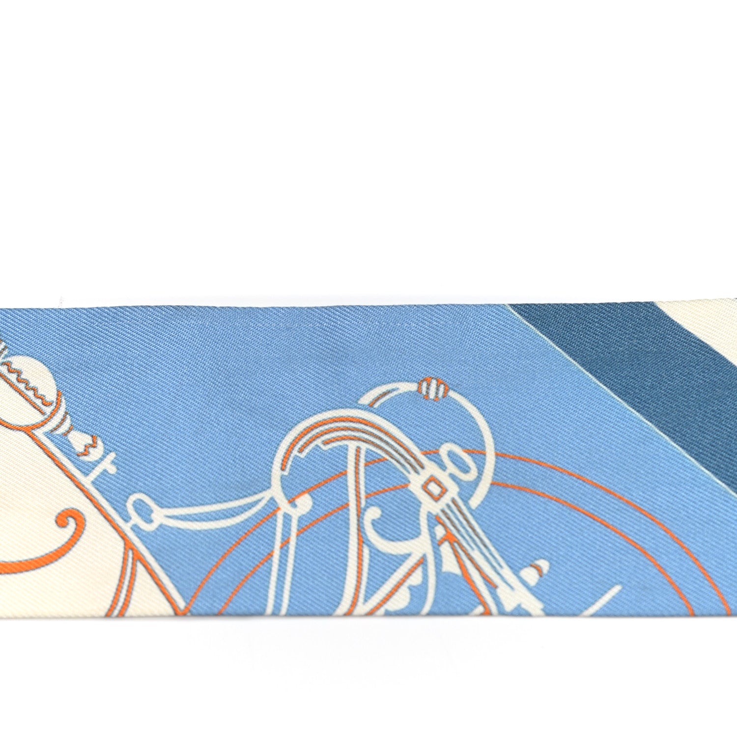Hermes Silk Ex-Libris Sticker Twilly Bleu Moyen Jaune Vif 7 of 7