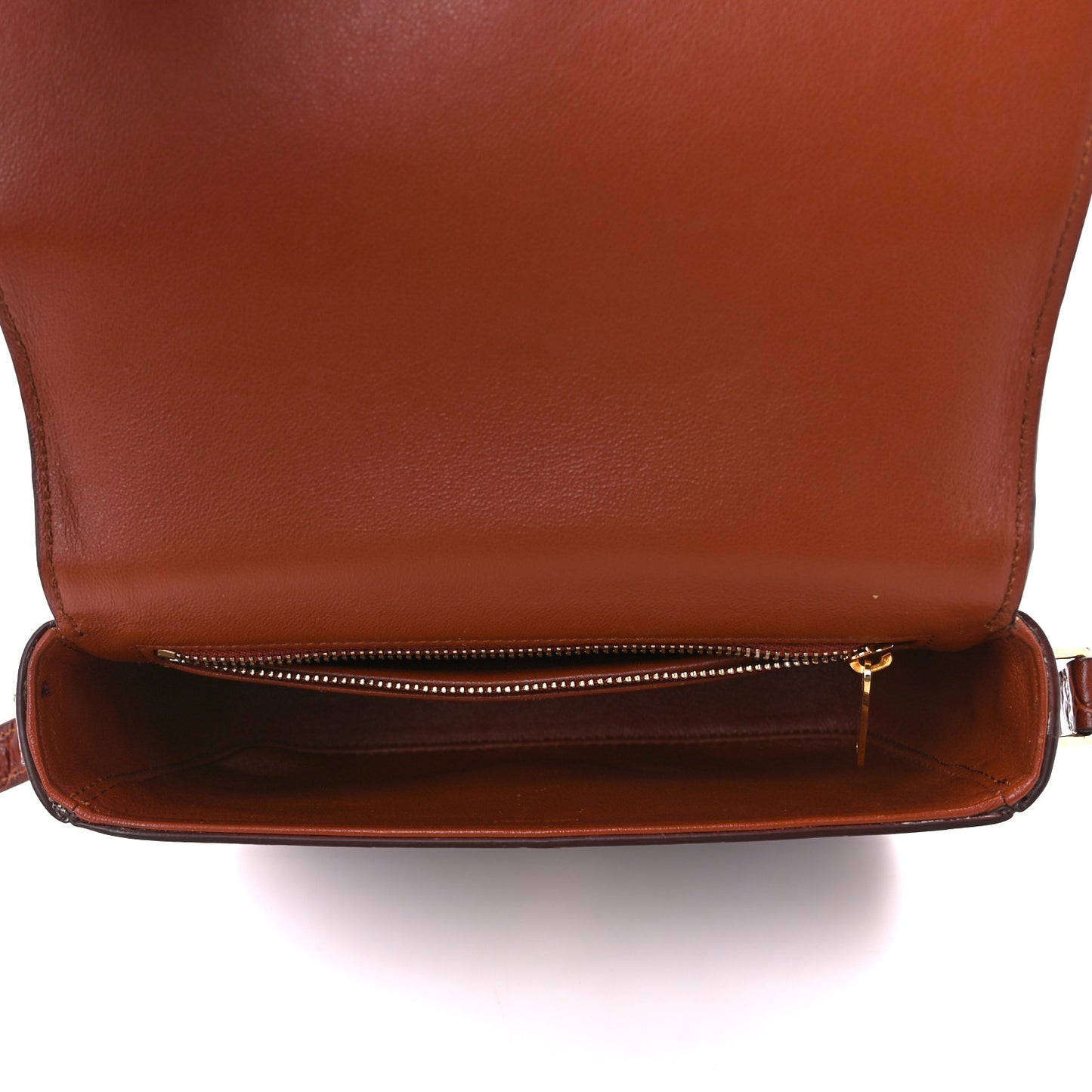 Calfskin Crocodile Embossed Medium Tassel Bag Tan