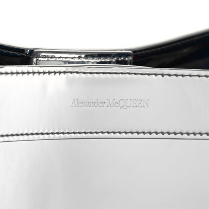 Alexander McQueen Metallic Faux Patent Large The Bow Bag Silver 7 of 9