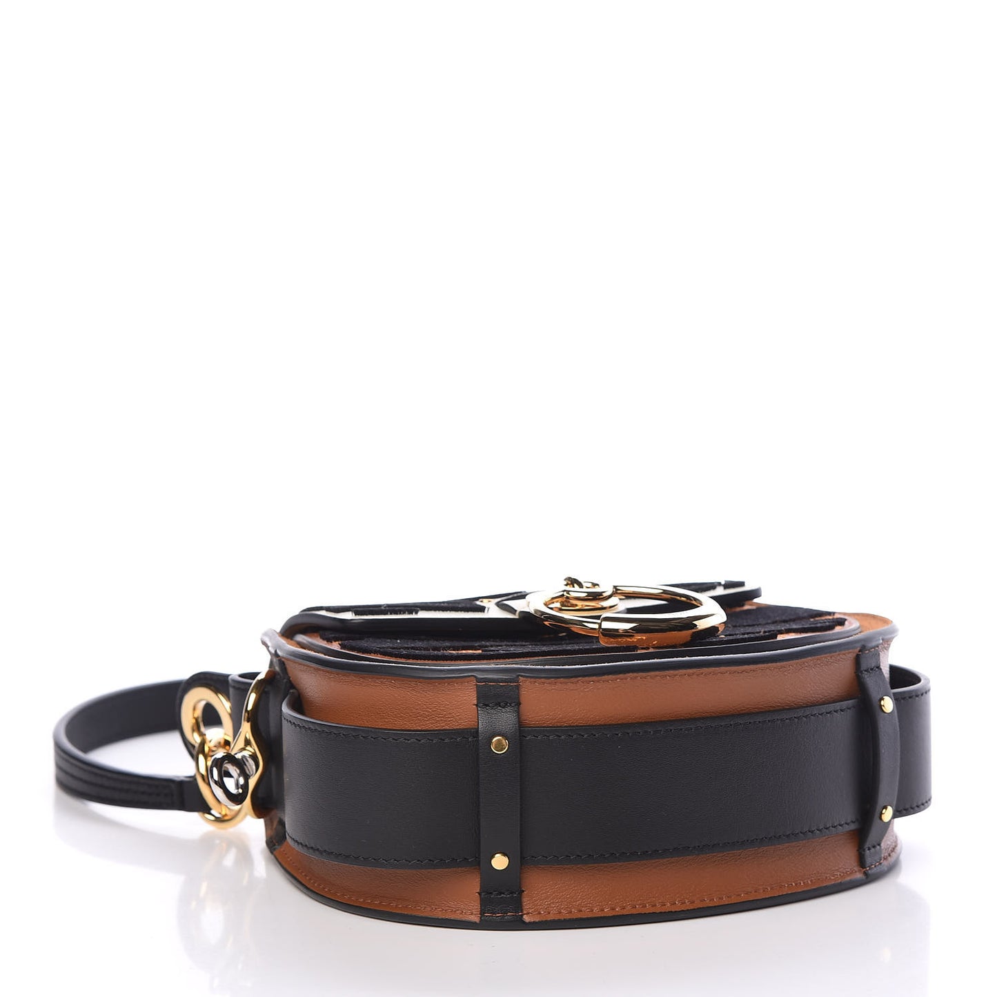 Velvet Calfskin Animal Print Small Tess Bag Caramel