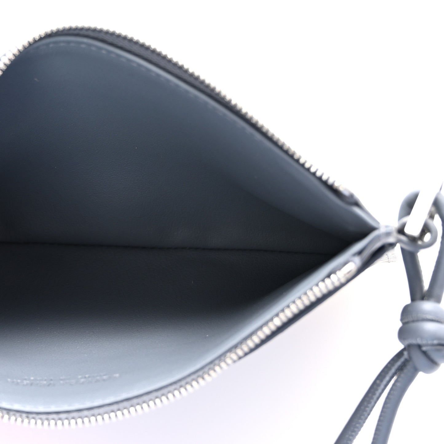 Debossed Calfskin Mens Bill Pouch Graphite