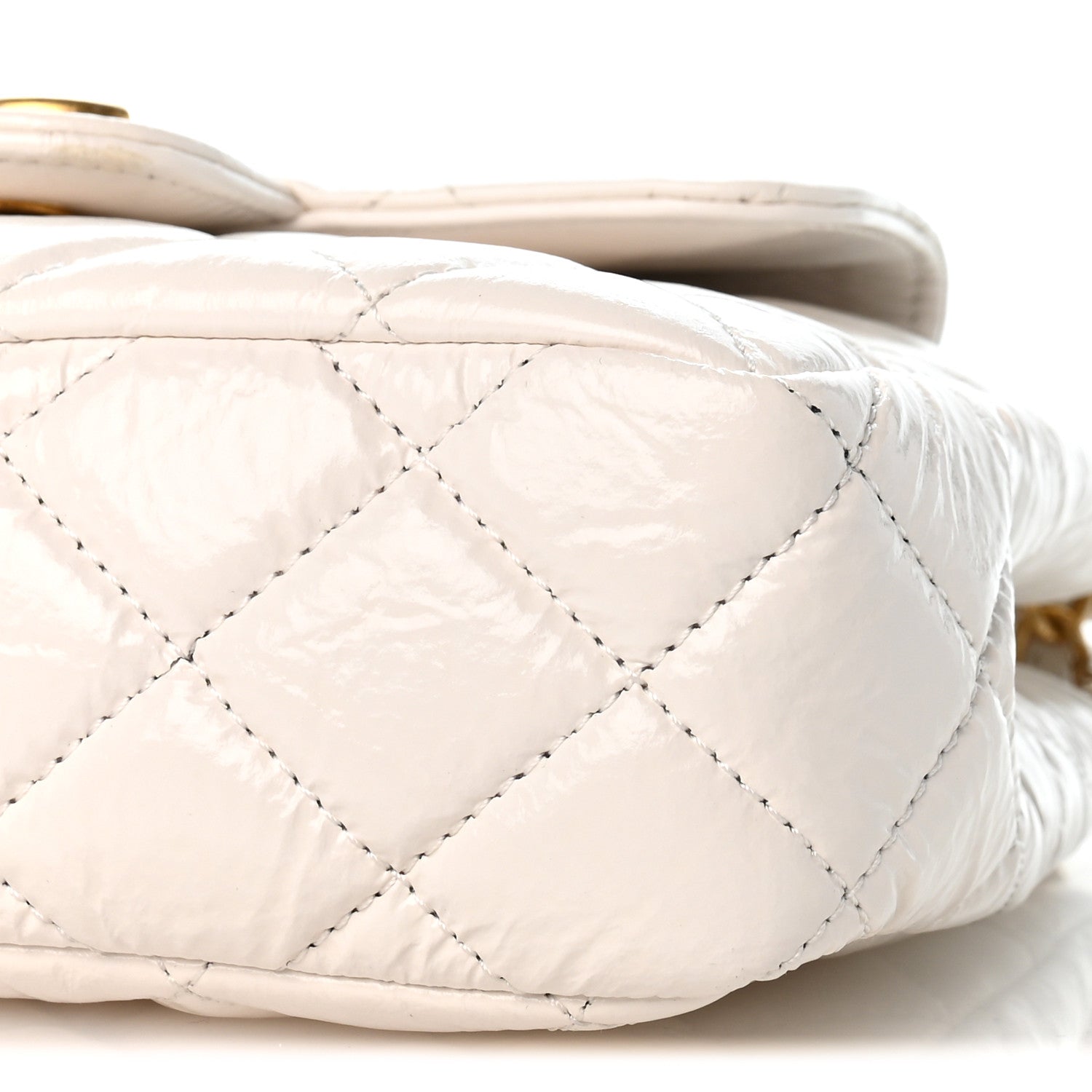Chanel Shiny Crumpled Calfskin Quilted Small Wavy CC Hobo White 9 of 11