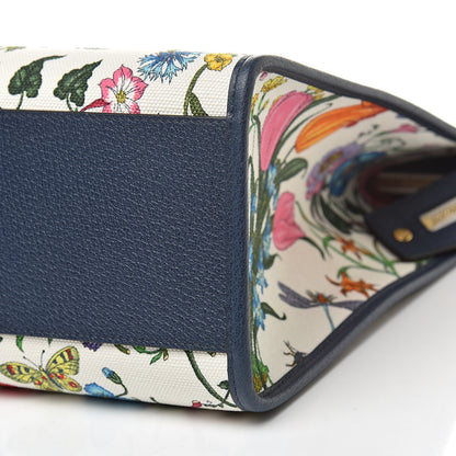 Gucci Canvas Large Flora Tote Navy Multicolor 10 of 10