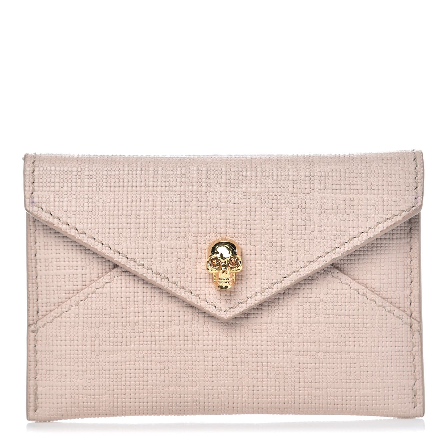 Alexander McQueen Calfskin Skull Envelope Card Holder Teint 1 of 7