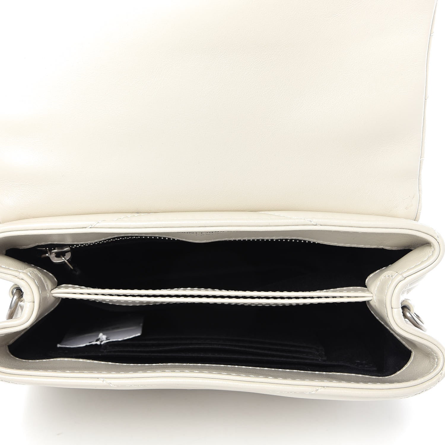 Saint Laurent Calfskin Y Quilted Monogram Toy Loulou Crossbody Bag Ivory 5 of 10