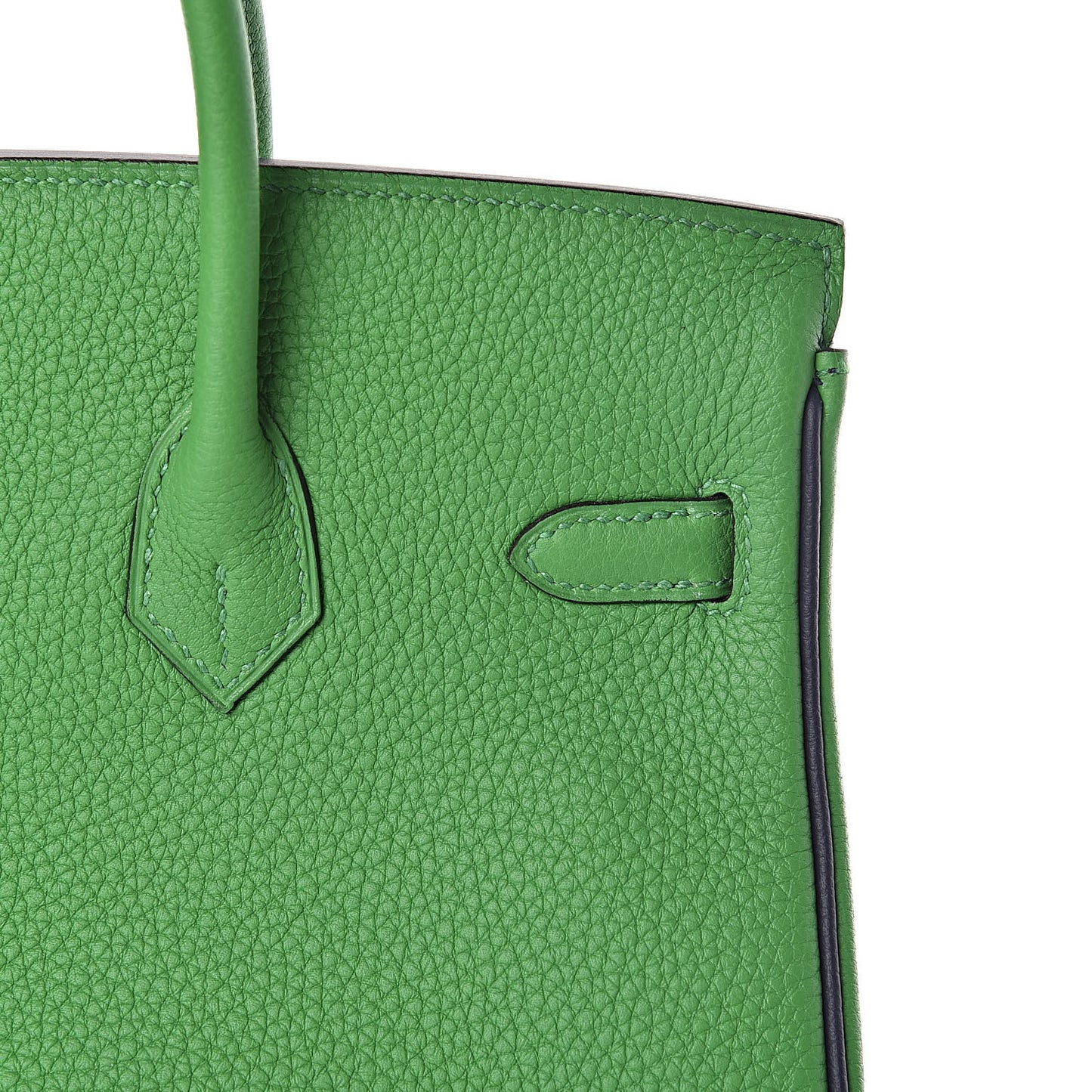 Togo Bi Color Horseshoe Birkin 25 Bambou Bleu Nuit