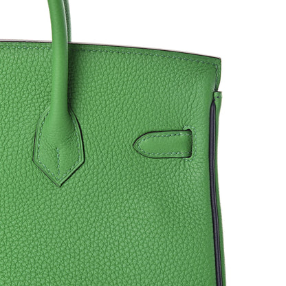 Hermes Togo Bi Color Horseshoe Birkin 25 Bambou Bleu Nuit 35 of 37