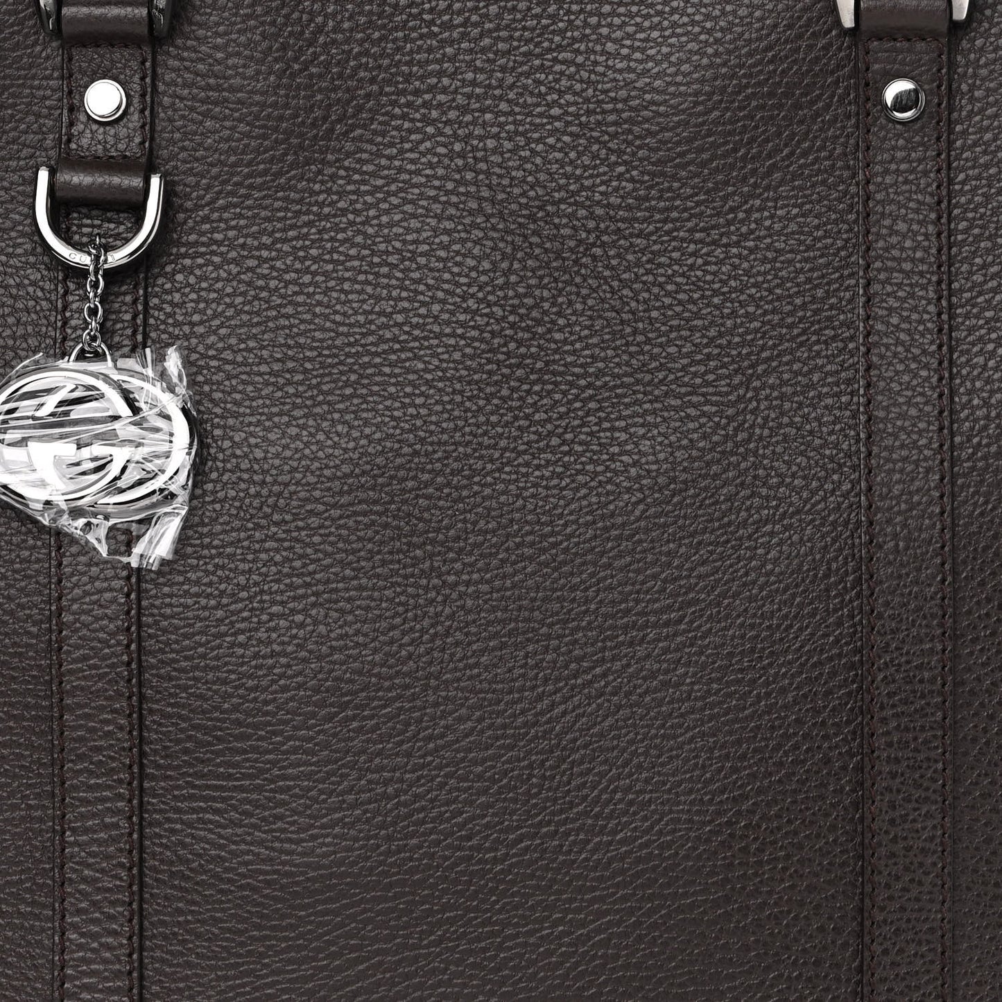 Calfskin Medium GG Charm Convertible Dome Satchel Dark Brown