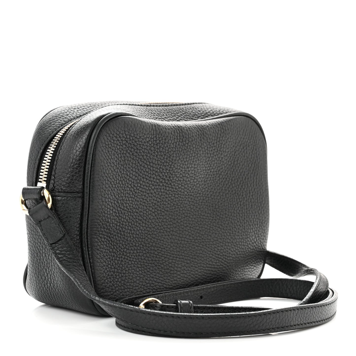 Pebbled Calfskin Small Soho Disco Bag Black