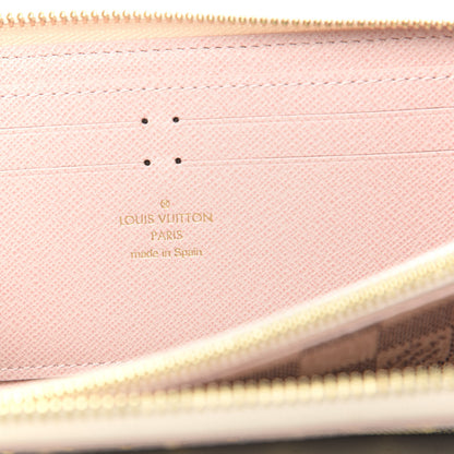 Louis Vuitton Damier Azur Studded Clemence Wallet Rose Ballerine 6 of 7