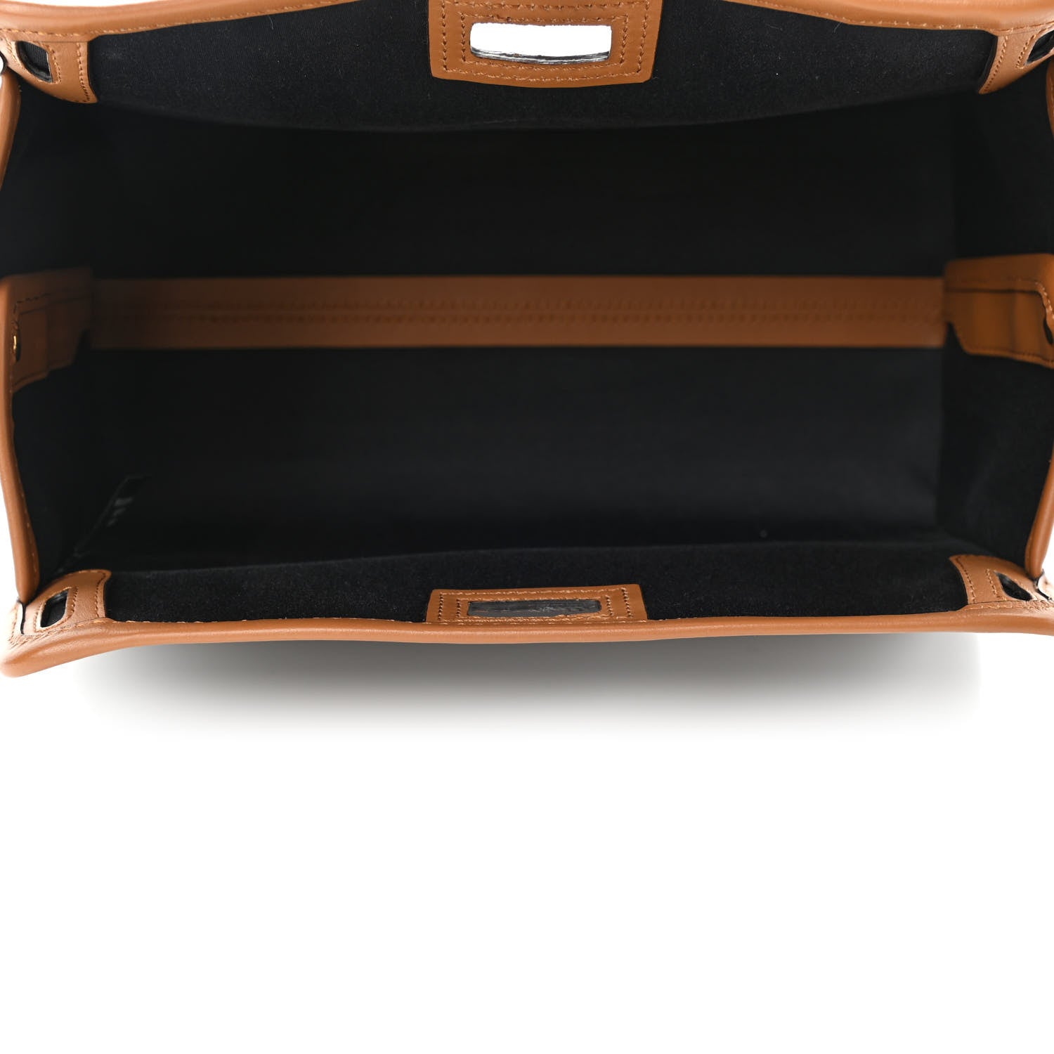 Fendi Glazed Fabric Vitello Century FF 1974 Stamp Patch Mini Peekaboo Defender Cover Mogano Panna Caramello 4 of 4