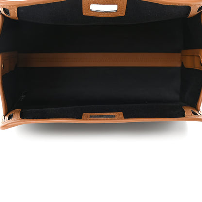 Fendi Glazed Fabric Vitello Century FF 1974 Stamp Patch Mini Peekaboo Defender Cover Mogano Panna Caramello 4 of 4