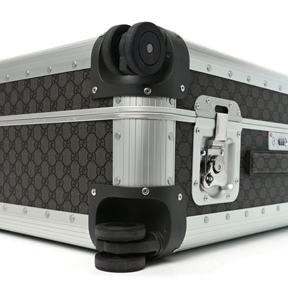 Gucci GG Supreme Monogram Aluminium Porter Medium Trolley Suitcase Silver Grey Black Graphite Grey 8 of 9