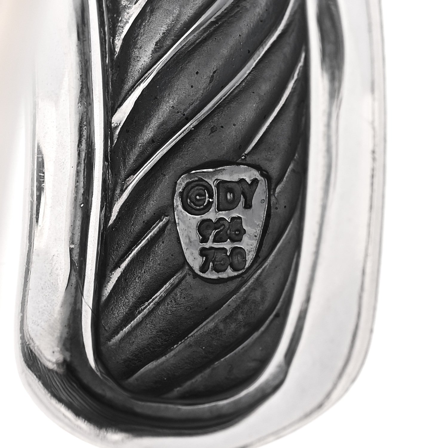David Yurman Sterling Silver 18K Yellow Gold Sculpted Cable Cuff Bracelet 3 of 3