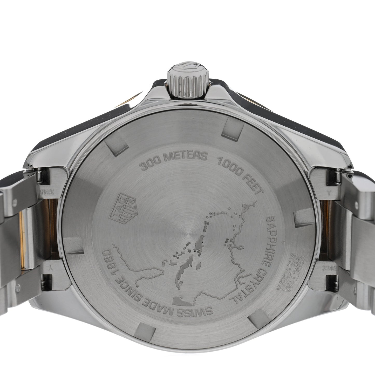 Stainless Steel 32mm Aquaracer Caribbean Map Quartz Watch Blue WBD1324