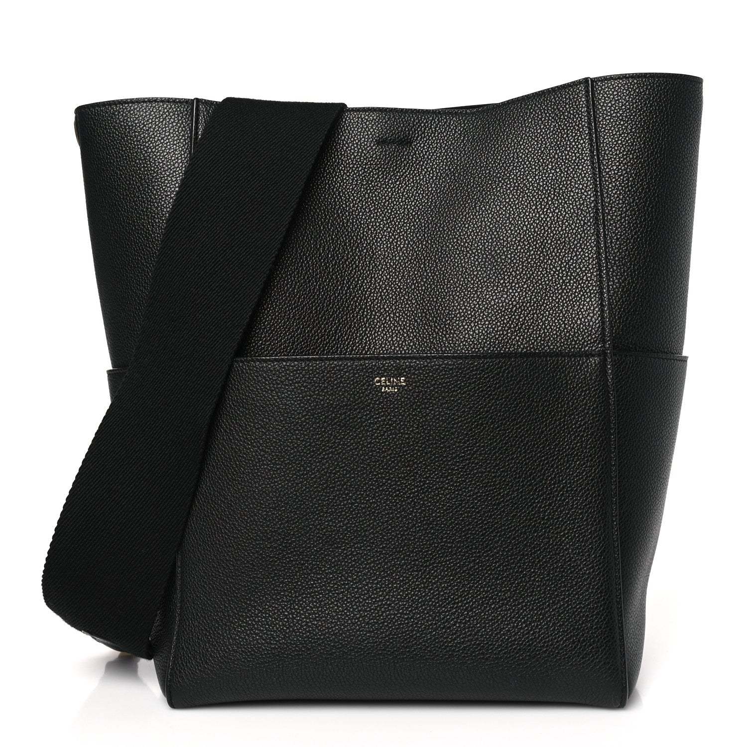 Celine Soft Grained Calfskin Sangle Bucket Bag Black 1 of 11