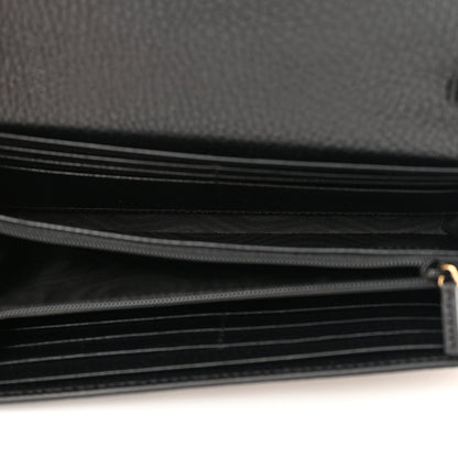 Gucci Dollar Calfskin GG Supreme Monogram Petite GG Marmont Wallet Chain Bag Black Beige Ebony 5 of 12