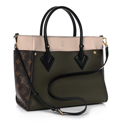 Louis Vuitton Calfskin Monogram On My Side MM Laurier Green Toffee Latte Beige 3 of 10