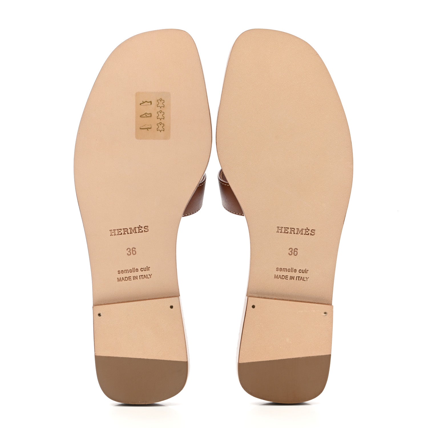 Hermes Box Calfskin Oran Sandals 36 Gold 6 of 9