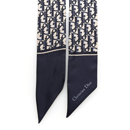 Christian Dior Silk Oblique Mitzah Scarf Bleu Marine Bleu Marine 2 of 5