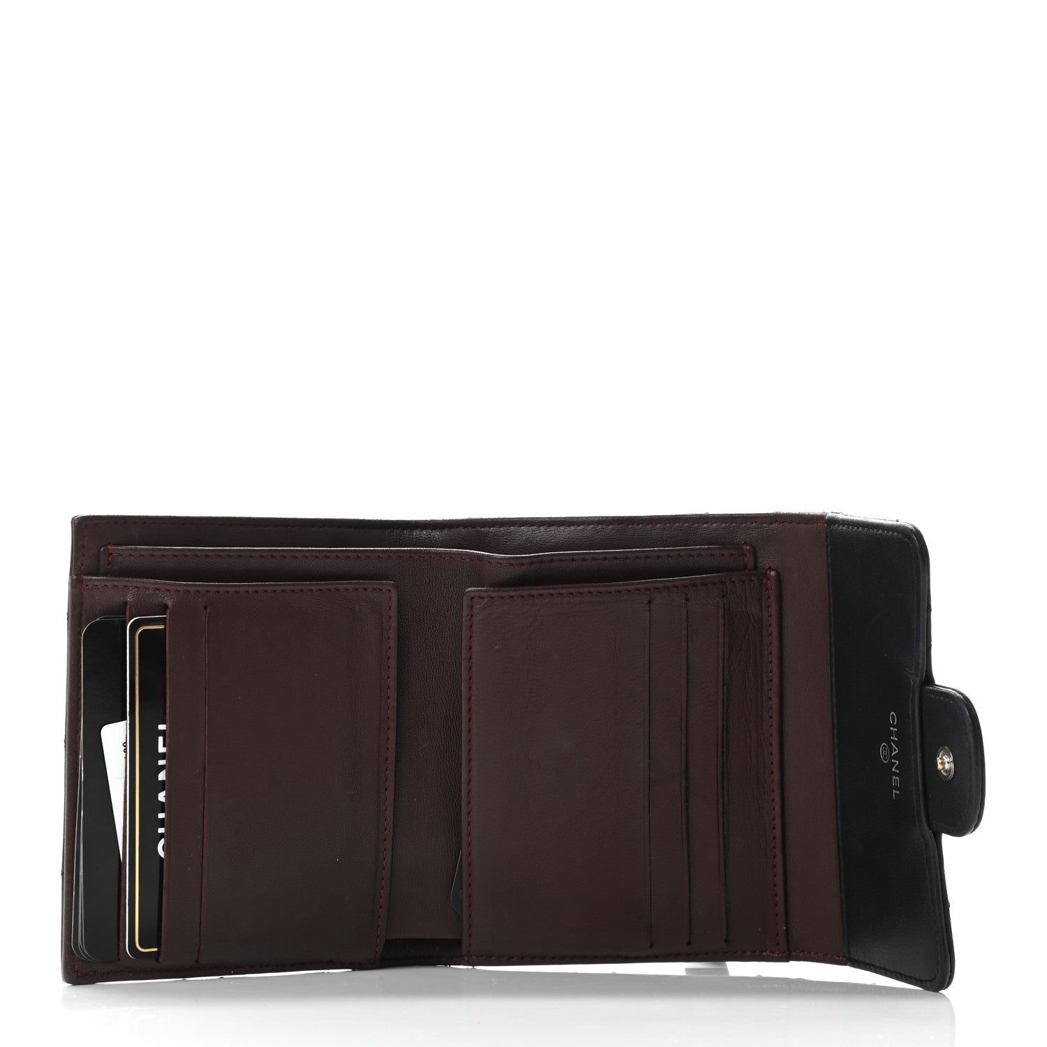 Chanel Lambskin Quilted Compact Flap Wallet Black 5 of 9