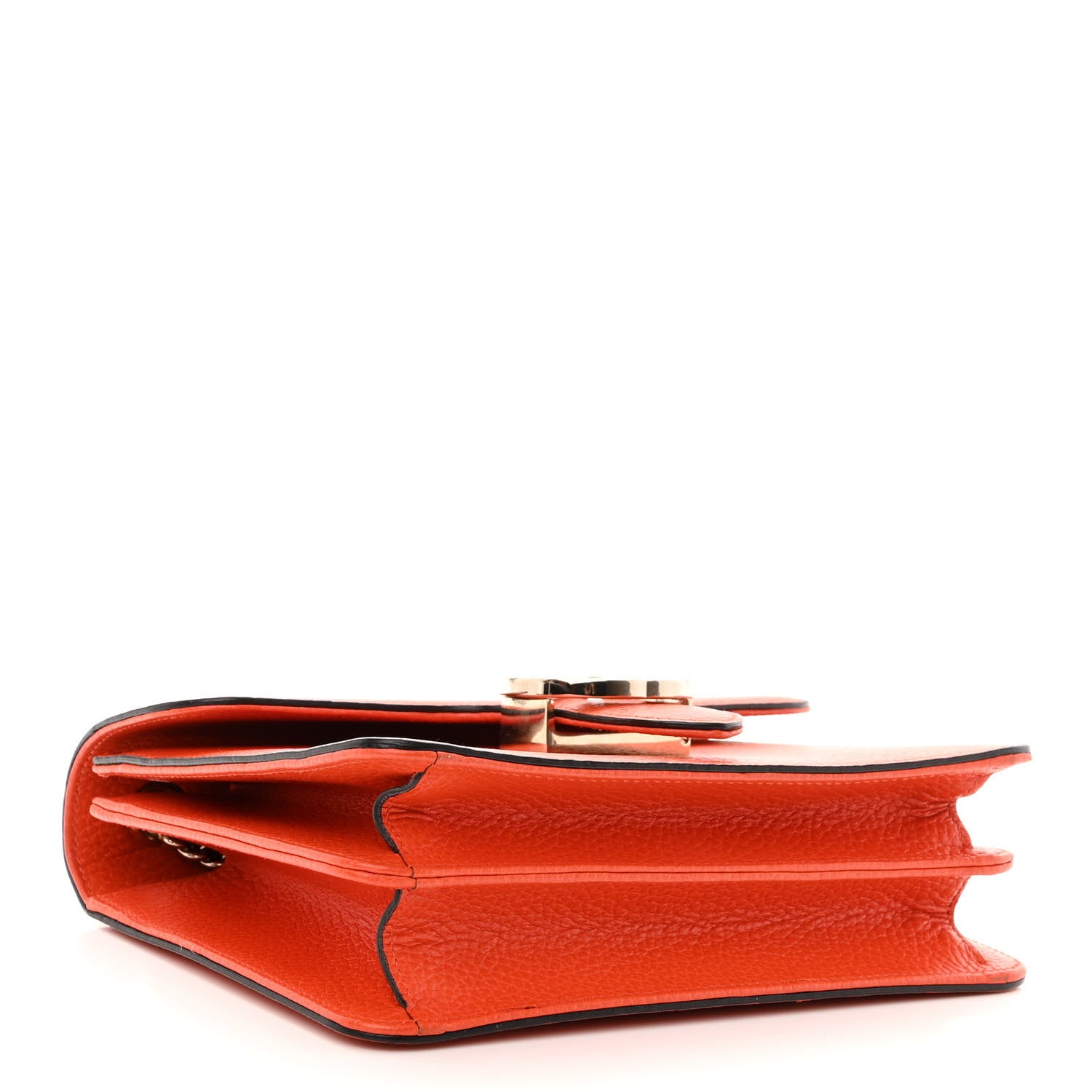 Gucci Dollar Calfskin Small Interlocking G Shoulder Bag Sun Orange 4 of 9