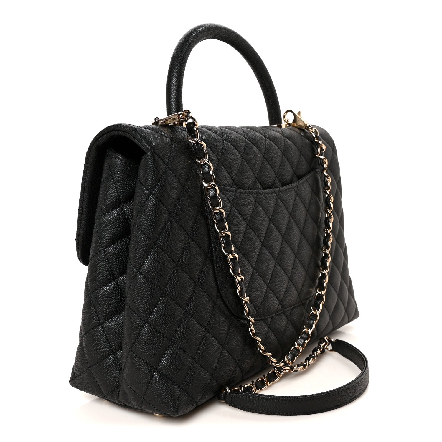 Chanel Caviar Quilted Medium Coco Handle Flap Black 3 of 12