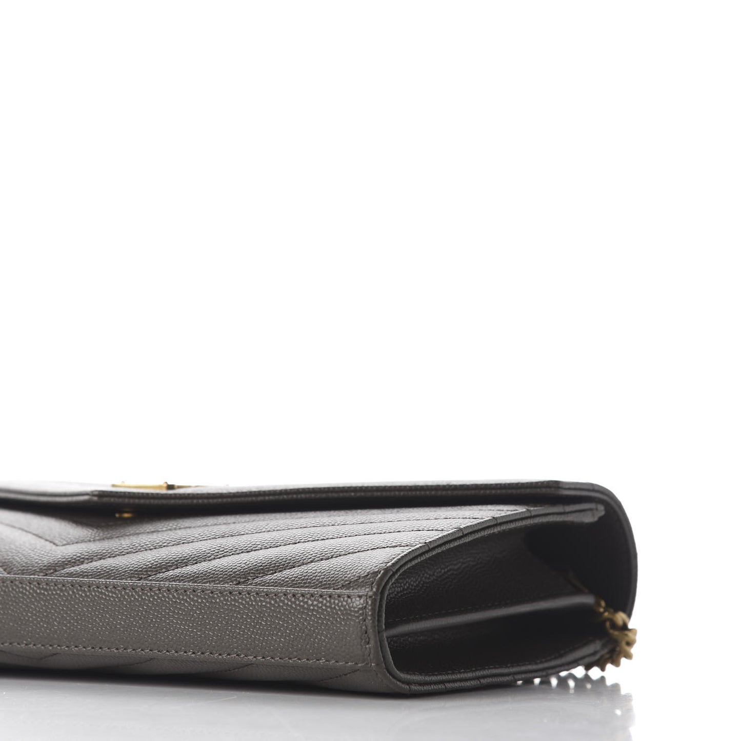 Grain De Poudre Matelasse Chevron Monogram Chain Wallet Pebble