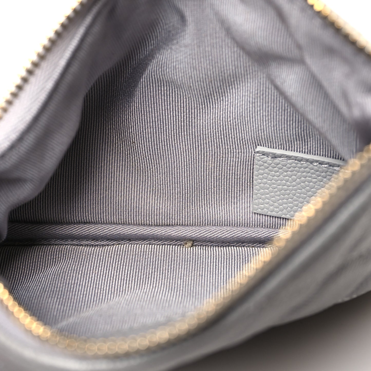 Caviar Quilted Small Cosmetic Case Grey