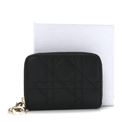 Christian Dior Lambskin Cannage Small Lady Dior Voyageur Coin Purse Black 7 of 7
