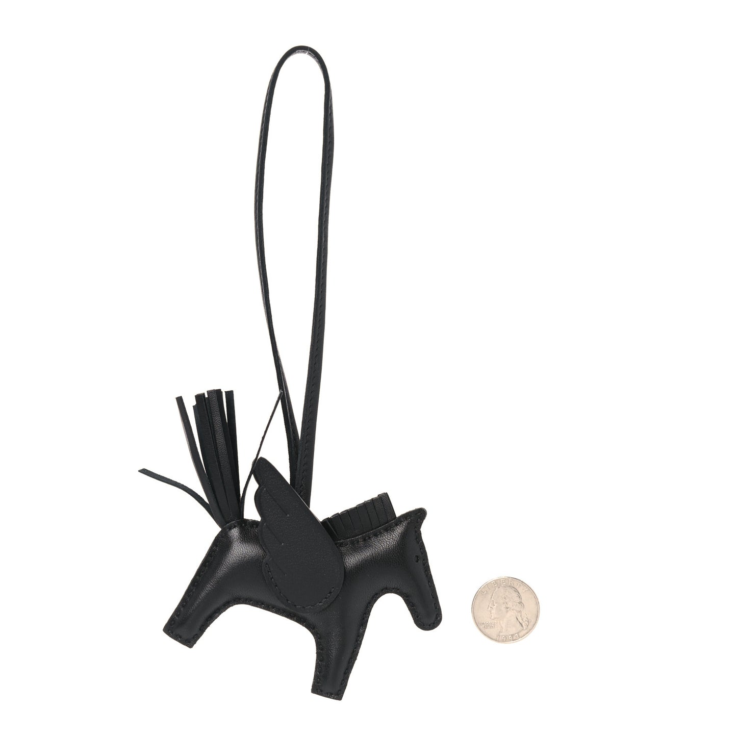 Milo Lambskin Grigri Rodeo Pegase Horse Bag Charm PM So Black